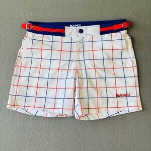 Bang! Miami Beach Shorts Mens M White UV Protection Lined Swim Trunks Summer Sun
